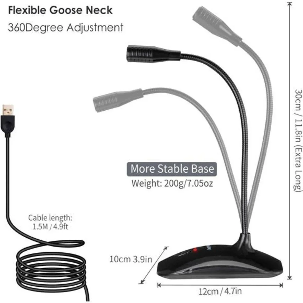 USB Computer Microphone with Mute Button,Plug&Play Condenser,desktop, PC, Laptop